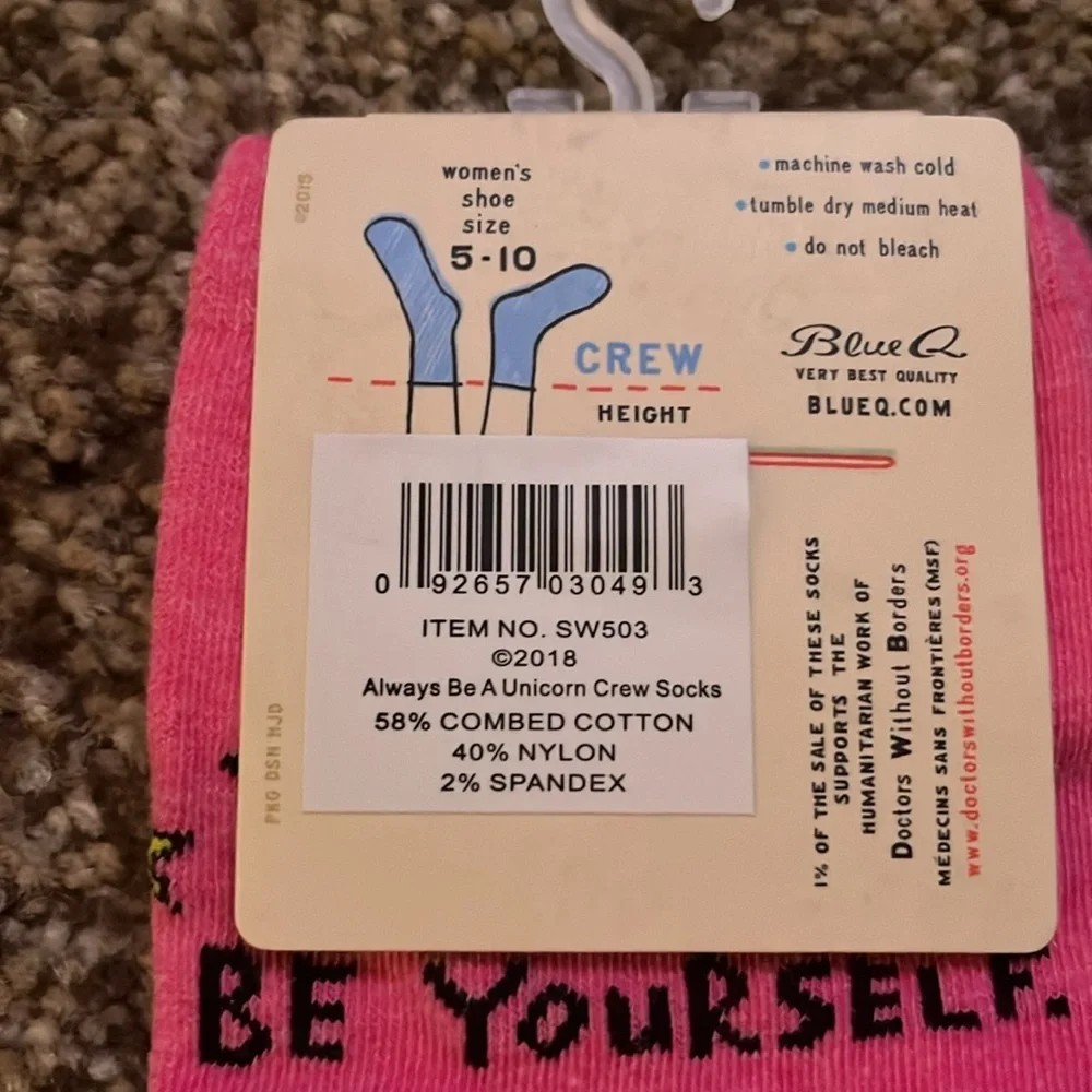 NWT Blue Q Always Be a Unicorn Socks Women’s US Sz 5-10